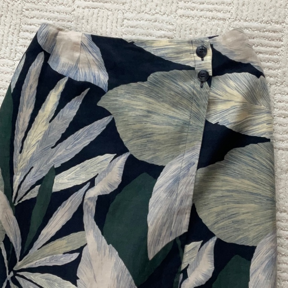 Vintage JNY Tropical Print Linen Wrap Skirt - Picture 3 of 9